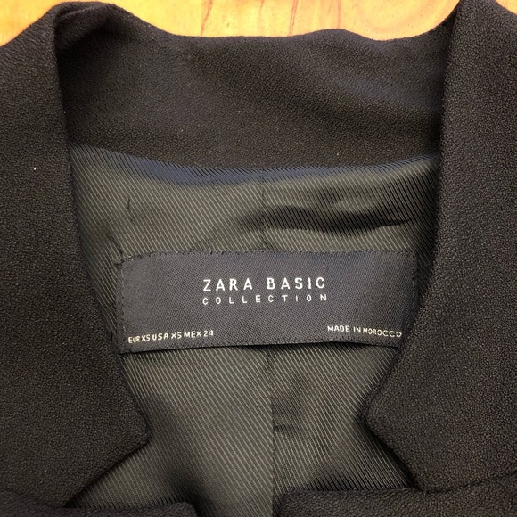 ZARA Black Minimalist Contemporary Workwear Blazer Jacket. Size XS. - Picture 7 of 16